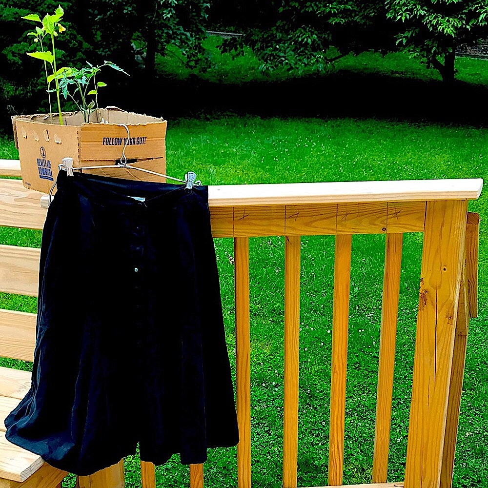 Black silk A line 11 button skirt